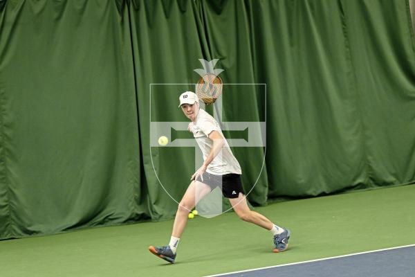 Picture by Sophie Rabey.  22-07-25.  BNP Paribas Guernsey Open Tennis.
U16s - Max Forbes vs Nile Hannah (pictured).