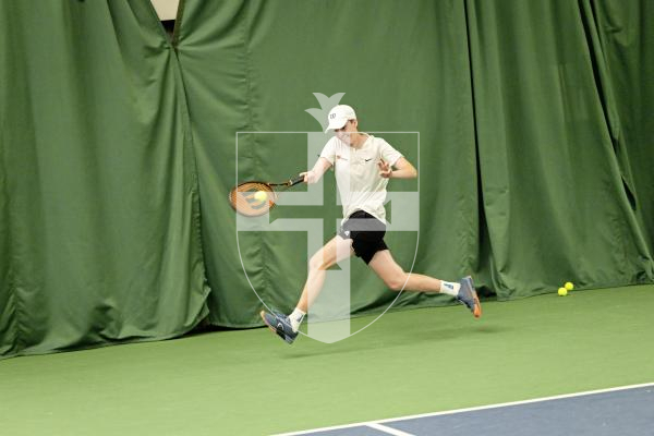 Picture by Sophie Rabey.  22-07-25.  BNP Paribas Guernsey Open Tennis.
U16s - Max Forbes vs Nile Hannah (pictured).