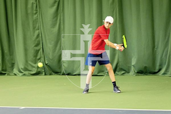 Picture by Sophie Rabey.  22-07-25.  BNP Paribas Guernsey Open Tennis.
U16s - Xander Clode (pictured) vs Bertie Mcclean.