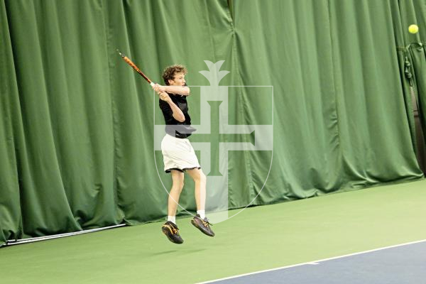 Picture by Sophie Rabey.  22-07-25.  BNP Paribas Guernsey Open Tennis.
U16s - Xander Clode vs Bertie Mcclean (pictured).