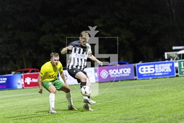 Picture by Sophie Rabey.  30-09-25.  Football action at Blanche Pierre Lane - Vale Rec vs Saints.