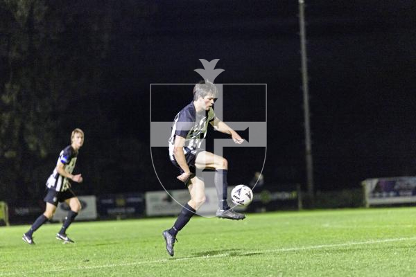 Picture by Sophie Rabey.  30-09-25.  Football action at Blanche Pierre Lane - Vale Rec vs Saints.
