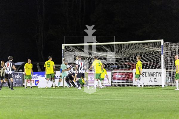 Picture by Sophie Rabey.  30-09-25.  Football action at Blanche Pierre Lane - Vale Rec vs Saints.