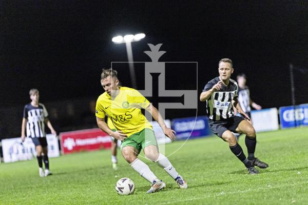 Picture by Sophie Rabey.  30-09-25.  Football action at Blanche Pierre Lane - Vale Rec vs Saints.