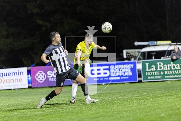 Picture by Sophie Rabey.  30-09-25.  Football action at Blanche Pierre Lane - Vale Rec vs Saints.