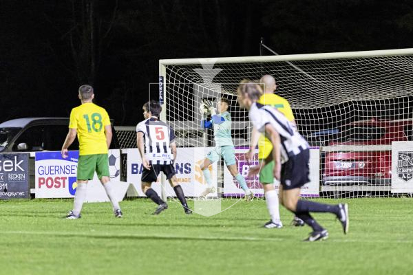 Picture by Sophie Rabey.  30-09-25.  Football action at Blanche Pierre Lane - Vale Rec vs Saints.