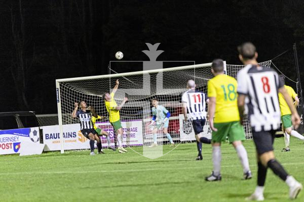 Picture by Sophie Rabey.  30-09-25.  Football action at Blanche Pierre Lane - Vale Rec vs Saints.