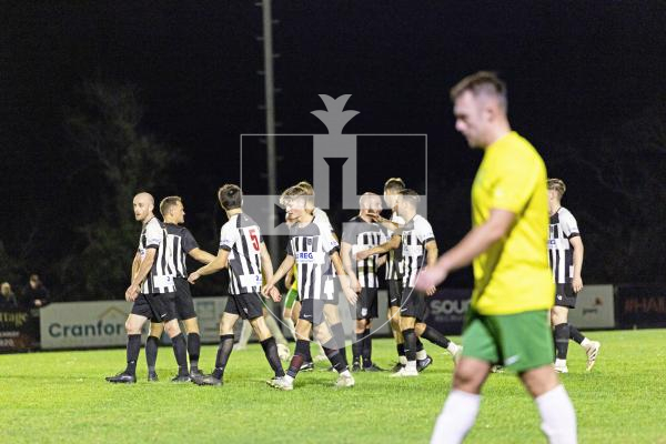 Picture by Sophie Rabey.  30-09-25.  Football action at Blanche Pierre Lane - Vale Rec vs Saints.