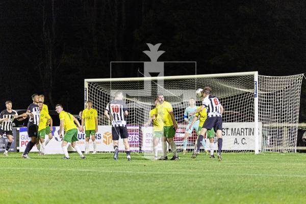 Picture by Sophie Rabey.  30-09-25.  Football action at Blanche Pierre Lane - Vale Rec vs Saints.