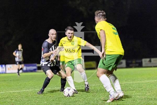 Picture by Sophie Rabey.  30-09-25.  Football action at Blanche Pierre Lane - Vale Rec vs Saints.
