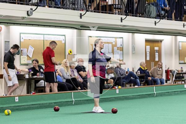 Picture by Sophie Rabey.  11-10-25.  World Singles Bowls qualifiers at Guernsey Indoor Bowls Stadium.
Rose Ogier.