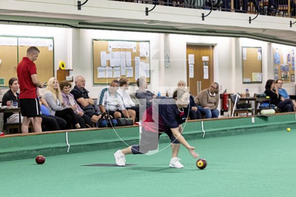 Picture by Sophie Rabey.  11-10-25.  World Singles Bowls qualifiers at Guernsey Indoor Bowls Stadium.
Rose Ogier.