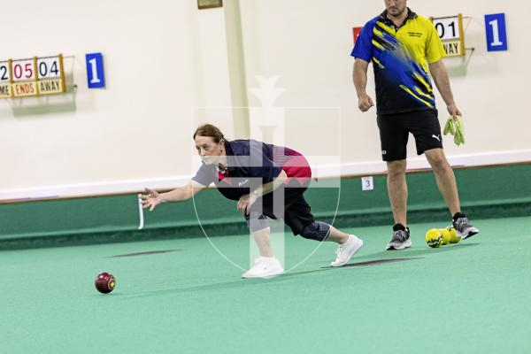 Picture by Sophie Rabey.  11-10-25.  World Singles Bowls qualifiers at Guernsey Indoor Bowls Stadium.
Rose Ogier.