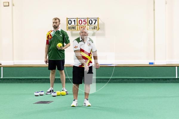 Picture by Sophie Rabey.  11-10-25.  World Singles Bowls qualifiers at Guernsey Indoor Bowls Stadium.
Dave King