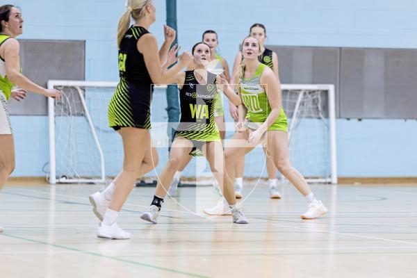 Picture by Peter Frankland. 25-11-25 Netball at St Sampson's High. Game One. Lightning Strike v Rezzers Black