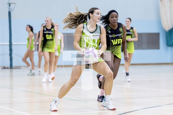 Picture by Peter Frankland. 25-11-25 Netball at St Sampson's High. Game One. Lightning Strike v Rezzers Black