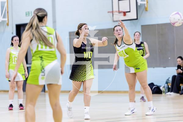 Picture by Peter Frankland. 25-11-25 Netball at St Sampson's High. Game One. Lightning Strike v Rezzers Black