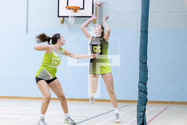 Picture by Peter Frankland. 25-11-25 Netball at St Sampson's High. Game One. Lightning Strike v Rezzers Black