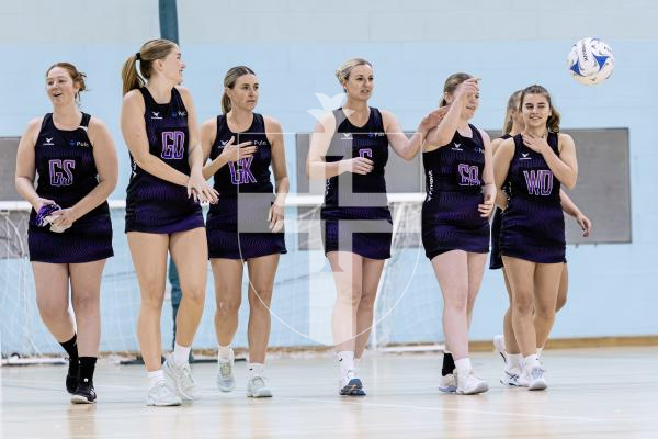 Picture by Peter Frankland. 25-11-25 Netball at St Sampson's High. Game Two. Rezzers Green v Pula Blaze.