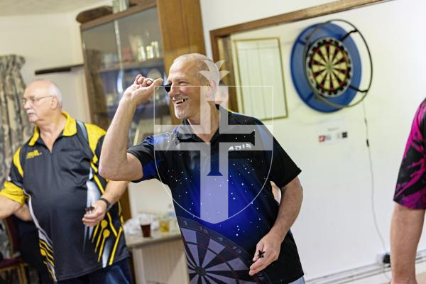 Picture by Sophie Rabey.  06-12-25.  Guernsey series of darts 2025 finals at RAF club.
Adie Exall.