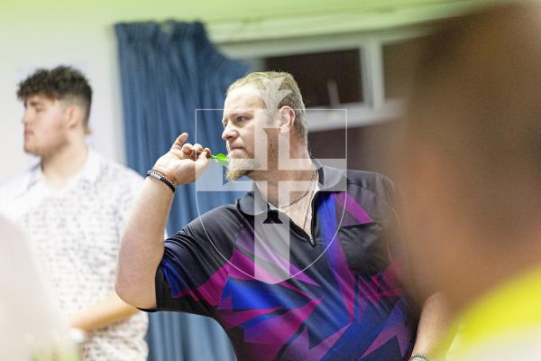 Picture by Sophie Rabey.  06-12-25.  Guernsey series of darts 2025 finals at RAF club.
Leyton De La Mare.