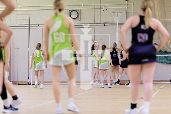 Picture by Peter Frankland. 06-01-26 Netball at Les Varendes SNC Pula Blaze v Lightning Storm.