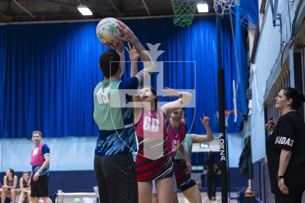 Picture by Peter Frankland. 13-02-26 Netball at Beau Sejour. Guernsey v Royal Navy.