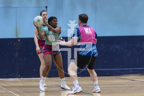 Picture by Peter Frankland. 13-02-26 Netball at Beau Sejour. Guernsey v Royal Navy.