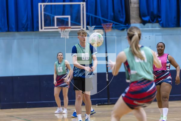 Picture by Peter Frankland. 13-02-26 Netball at Beau Sejour. Guernsey v Royal Navy.