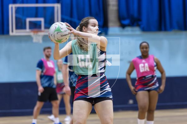 Picture by Peter Frankland. 13-02-26 Netball at Beau Sejour. Guernsey v Royal Navy.