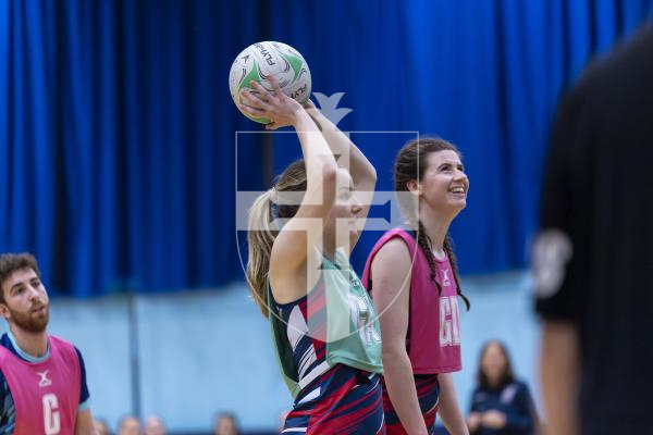 Picture by Peter Frankland. 13-02-26 Netball at Beau Sejour. Guernsey v Royal Navy.