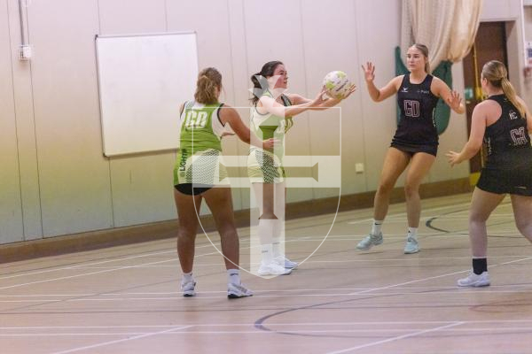 Picture by Sophie Rabey.  03-03-26.  Netball action at Les Varendes.  SNC Pula Blaze vs Lightning Storm.