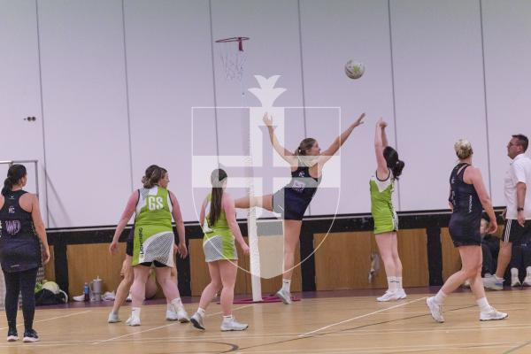 Picture by Sophie Rabey.  03-03-26.  Netball action at Les Varendes.  SNC Pula Blaze vs Lightning Storm.