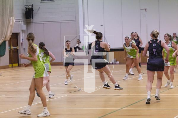 Picture by Sophie Rabey.  03-03-26.  Netball action at Les Varendes.  SNC Pula Blaze vs Lightning Storm.