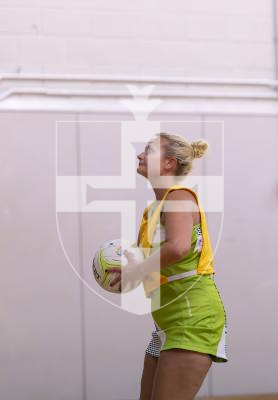 Picture by Peter Frankland. 10-03-26 Netball at Les Varendes. Lightning Strike v Lightning Flash.