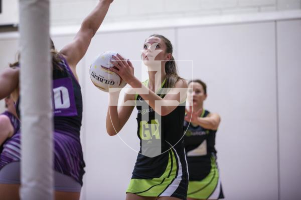 Picture by Peter Frankland. 18-09-24 Netball at Les Varendes. Rezzers Black v SNC Pula. HHYY