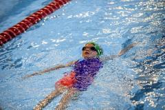 Picture by Sophie Rabey.  05-10-24.  GASA 100m Championships 2024 at St Sampsons High School.
Female 9 & Over 100SC Meter Backstroke.
Mia Le Tissier.