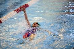 Picture by Sophie Rabey.  05-10-24.  GASA 100m Championships 2024 at St Sampsons High School.
Female 9 & Over 100SC Meter Backstroke.
Mia Le Tissier.