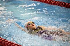 Picture by Sophie Rabey.  05-10-24.  GASA 100m Championships 2024 at St Sampsons High School.
Female 9 & Over 100SC Meter Backstroke.
Isablle Price.