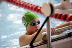 Picture by Sophie Rabey.  05-10-24.  GASA 100m Championships 2024 at St Sampsons High School.
Female 9 & Over 100SC Meter Backstroke.
Megan Blumsom.