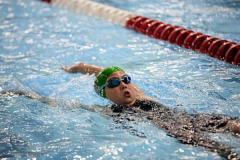 Picture by Sophie Rabey.  05-10-24.  GASA 100m Championships 2024 at St Sampsons High School.
Female 9 & Over 100SC Meter Backstroke.
Megan Blumsom.