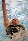 Picture by Sophie Rabey.  05-10-24.  GASA 100m Championships 2024 at St Sampsons High School.
Female 9 & Over 100SC Meter Backstroke.
Erin McKenna.