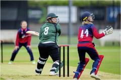 Krista De La Mare slices  to third man