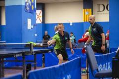 Picture by Peter Frankland. 13-09-24 Table Tennis - Veterans Home Nations 2024 Championships. L-R - Steve Ozanne and Jamie Ferbrache O40s v Scotland.