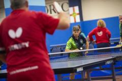 Picture by Peter Frankland. 13-09-24 Table Tennis - Veterans Home Nations 2024 Championships. Kay Chivers in the O60s v Jersey.